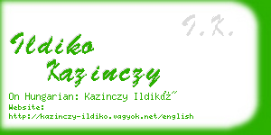 ildiko kazinczy business card